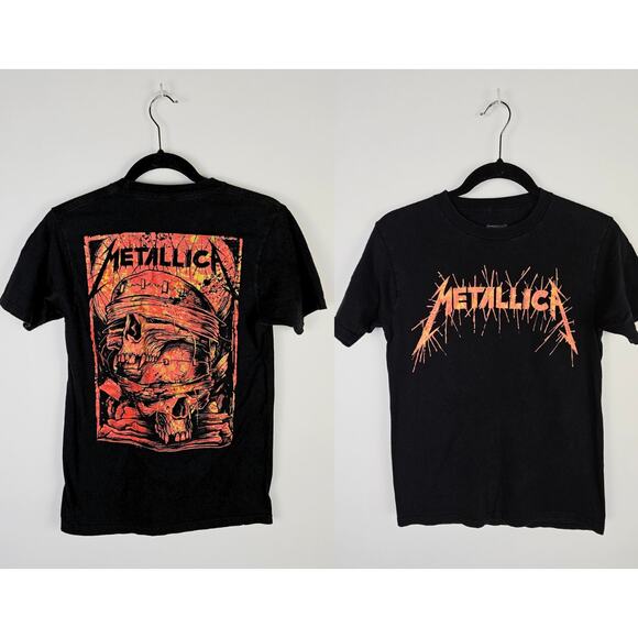 Metallica Tops - Vintage Style Metallica Band T-Shirt Womens Size Small Black Skull Graphic Metal
